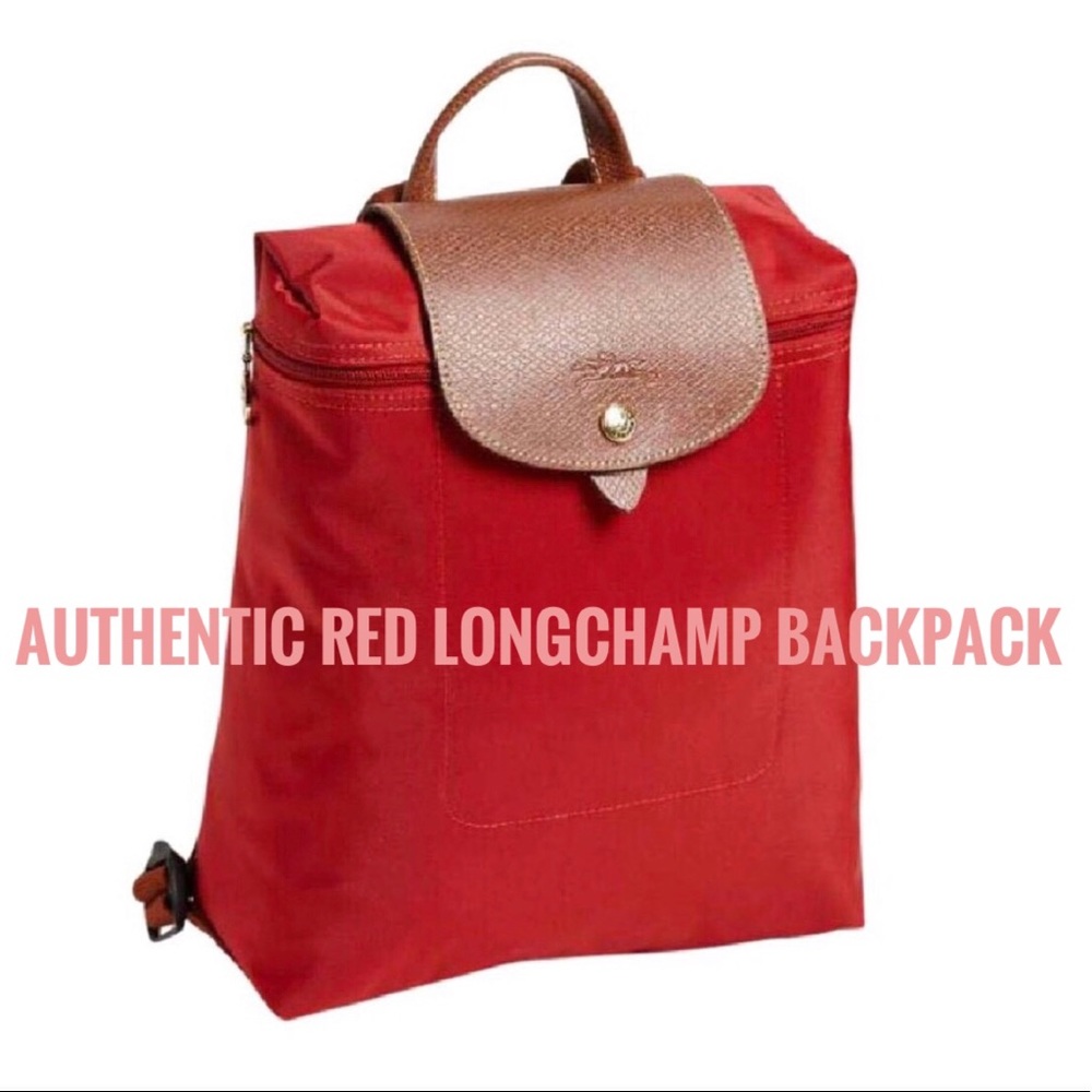 Longchamp ‘Le Pliage’ Backpack in Red